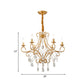 Gold Candle Style Scroll Arm Chandelier Victorian Crystal 5/6-Bulb Dining Room Ceiling Pendant Light Clearhalo 'Ceiling Lights' 'Chandeliers' Lighting' options 787410