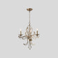 Crystal Beaded Antiqued Silver Drop Lamp Foliage Candelabrum 3 Heads Rural Chandelier Clearhalo 'Ceiling Lights' 'Chandeliers' Lighting' options 787427