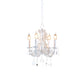 Crystal Coated Candlestick Chandelier Rustic 4-Head Restaurant Pendant Ceiling Light in White Clearhalo 'Ceiling Lights' 'Chandeliers' Lighting' options 787452