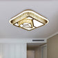 Crystal-Encrusted White Ceiling Flush Square and Round/Flower/Diamond Modernist LED Flushmount Lighting for Bedroom Clearhalo 'Ceiling Lights' 'Close To Ceiling Lights' 'Close to ceiling' 'Flush mount' Lighting' 787583