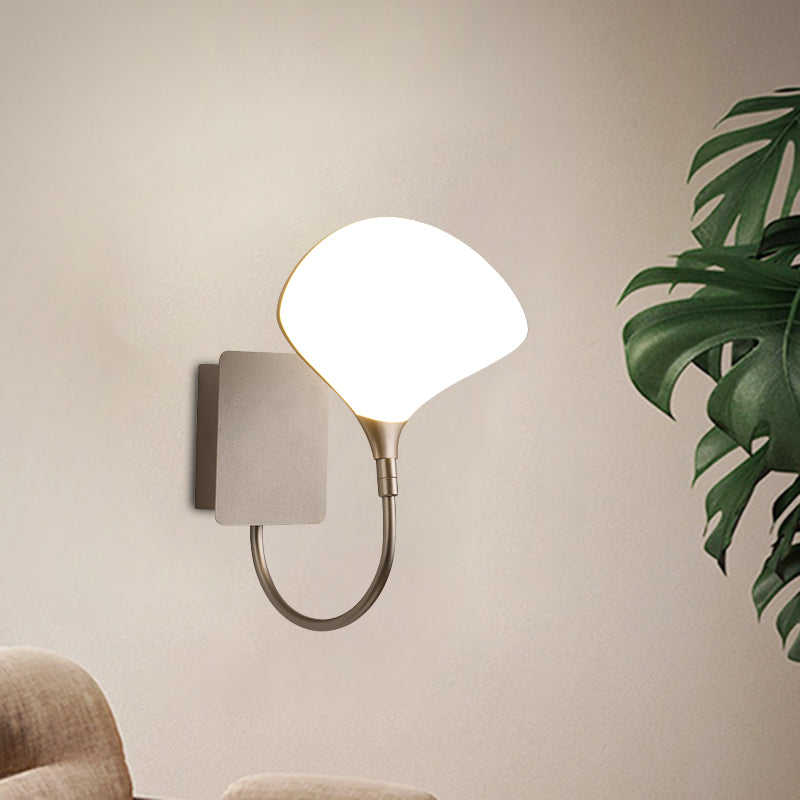 Gold Arced Arm Wall Lighting Ideas Modernist LED Metal Wall Mount Lamp with Acrylic Shade Clearhalo 'Cast Iron' 'Glass' 'Industrial' 'Modern wall lights' 'Modern' 'Tiffany' 'Traditional wall lights' 'Wall Lamps & Sconces' 'Wall Lights' Lighting' 787660