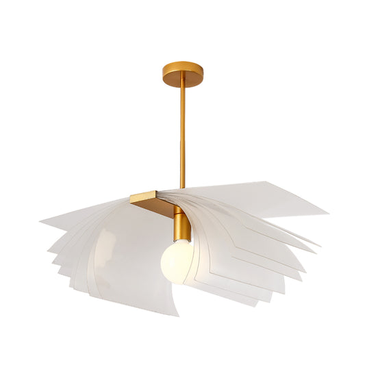 Modernist Paper Shape Semi Flush Acrylic Dining Room LED Flush Mount Ceiling Light in Gold Clearhalo 'Ceiling Lights' 'Close To Ceiling Lights' 'Close to ceiling' 'Semi-flushmount' Lighting' 787727