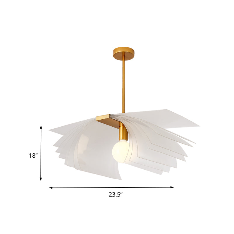 Modernist Paper Shape Semi Flush Acrylic Dining Room LED Flush Mount Ceiling Light in Gold Clearhalo 'Ceiling Lights' 'Close To Ceiling Lights' 'Close to ceiling' 'Semi-flushmount' Lighting' 787728