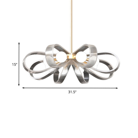 White Flower Chandelier Pendant Light Contemporary 8 Heads Acrylic Ceiling Hang Fixture Clearhalo 'Ceiling Lights' 'Chandeliers' 'Modern Chandeliers' 'Modern' Lighting' 787732