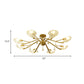 Gold Scalloped Shell Semi Flush Mount Countryside Crystal 6/8-Light Parlor Ceiling Mount Chandelier Clearhalo 'Ceiling Lights' 'Close To Ceiling Lights' 'Close to ceiling' 'Semi-flushmount' Lighting' 787789