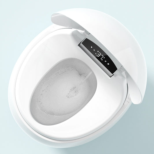 Ceramic White Floor Mount Bidet Round Remote Control Included Clearhalo 'Bathroom Remodel & Bathroom Fixtures' 'Bidets' 'Home Improvement' 'home_improvement' 'home_improvement_bidets' 'Toilets & Bidets' 7877968