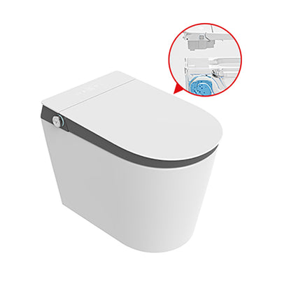 White Floor Mount Bidet Elongated Ceramic Remote Control Included White Gray Clearhalo 'Bathroom Remodel & Bathroom Fixtures' 'Bidets' 'Home Improvement' 'home_improvement' 'home_improvement_bidets' 'Toilets & Bidets' 7877986