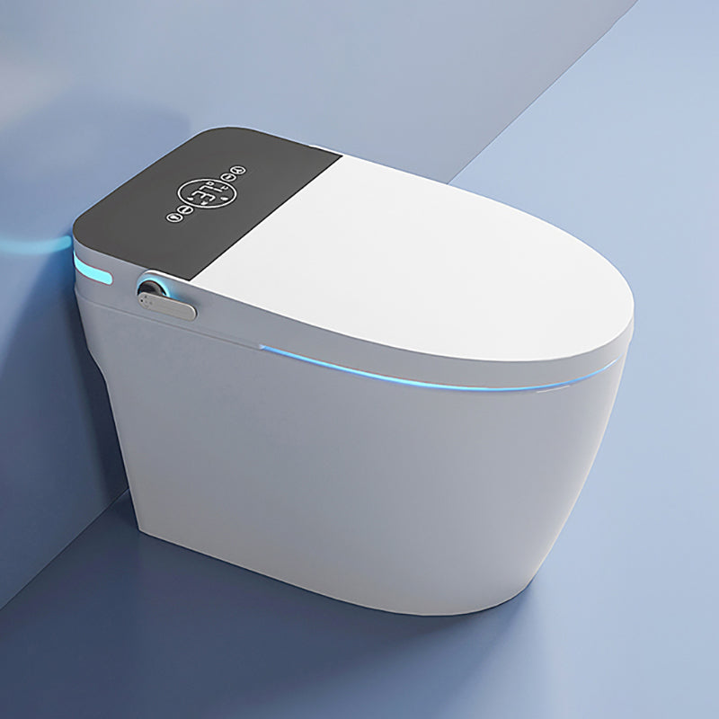 White Floor Mount Bidet with Temperature Control Elongated Ceramic Auto Flip (Upgrading) Clearhalo 'Bathroom Remodel & Bathroom Fixtures' 'Bidets' 'Home Improvement' 'home_improvement' 'home_improvement_bidets' 'Toilets & Bidets' 7877998