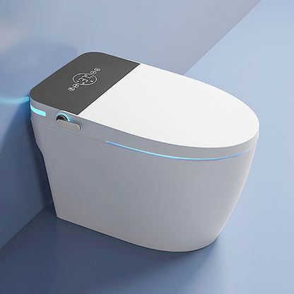 White Floor Mount Bidet with Temperature Control Elongated Ceramic Auto Flip (Upgrading) Clearhalo 'Bathroom Remodel & Bathroom Fixtures' 'Bidets' 'Home Improvement' 'home_improvement' 'home_improvement_bidets' 'Toilets & Bidets' 7877998