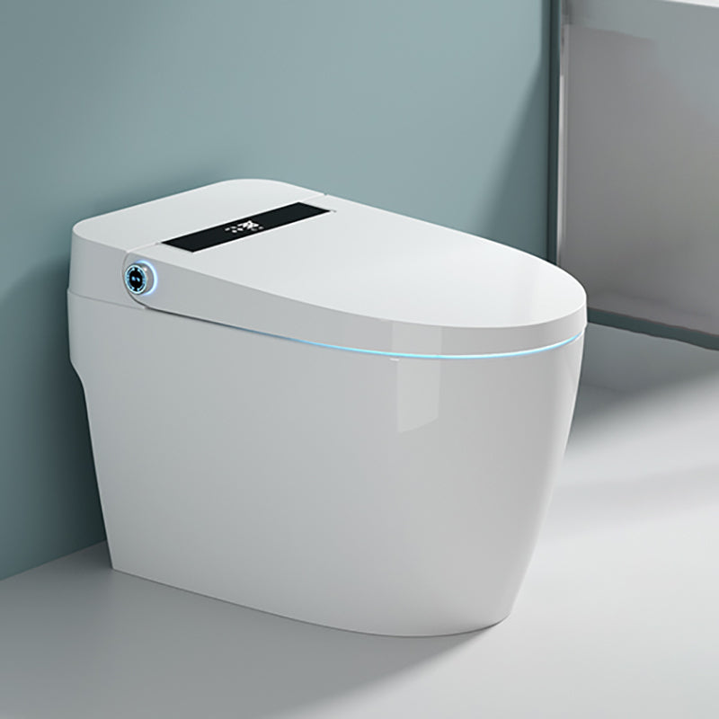 White Floor Standing Bidet with Wireless Remote Control Elongated Automatic Lid( Top Configuration) 16" Clearhalo 'Bathroom Remodel & Bathroom Fixtures' 'Bidets' 'Home Improvement' 'home_improvement' 'home_improvement_bidets' 'Toilets & Bidets' 7878114