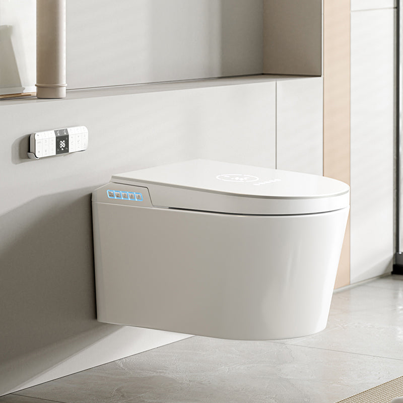 White Elongated Wall Mounted Bidet with Wireless Remote Control Clearhalo 'Bathroom Remodel & Bathroom Fixtures' 'Bidets' 'Home Improvement' 'home_improvement' 'home_improvement_bidets' 'Toilets & Bidets' 7878125
