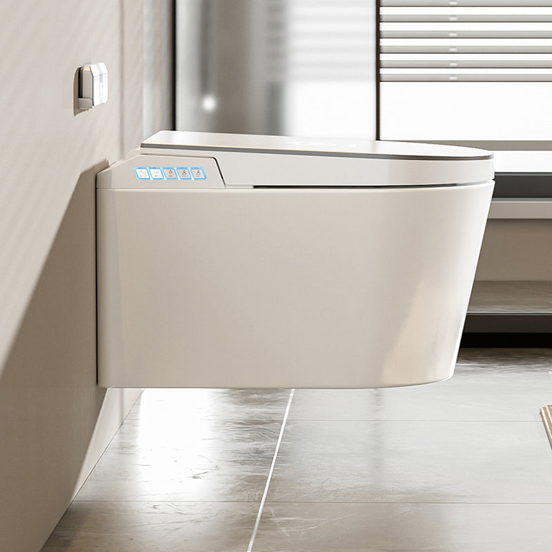 White Elongated Wall Mounted Bidet with Wireless Remote Control Clearhalo 'Bathroom Remodel & Bathroom Fixtures' 'Bidets' 'Home Improvement' 'home_improvement' 'home_improvement_bidets' 'Toilets & Bidets' 7878129