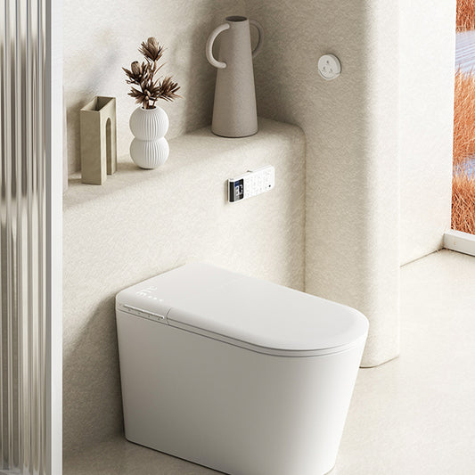 Elongated Floor Mount Bidet with Heated Seat White Ceramic Contemporary Clearhalo 'Bathroom Remodel & Bathroom Fixtures' 'Bidets' 'Home Improvement' 'home_improvement' 'home_improvement_bidets' 'Toilets & Bidets' 7878199