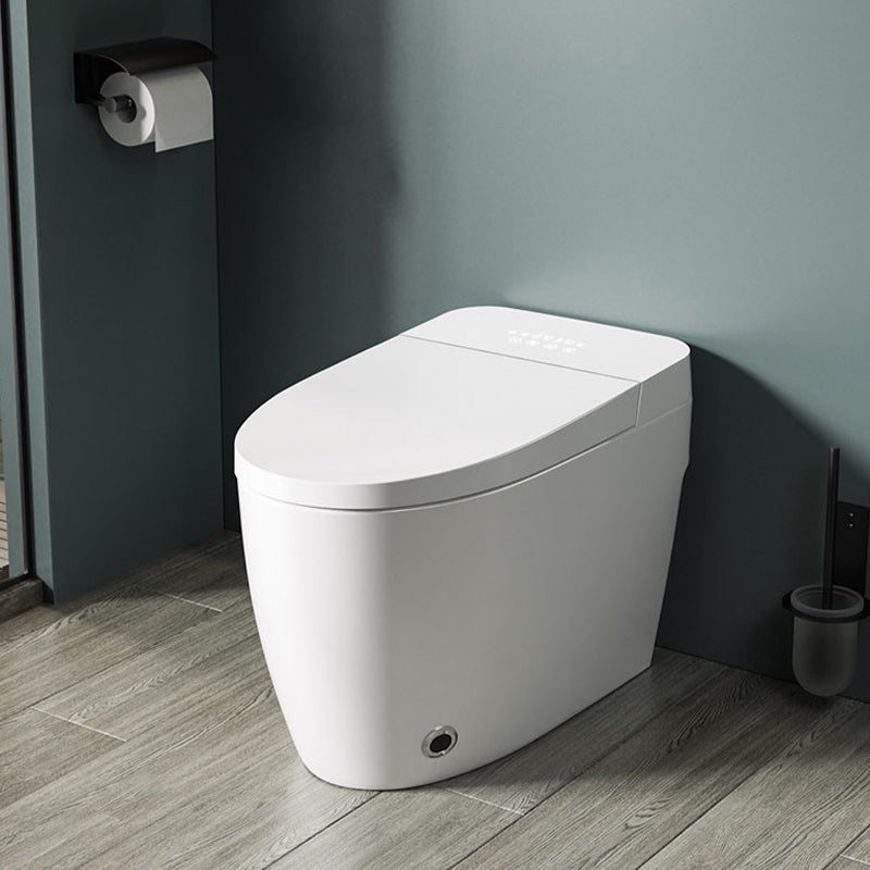 White Elongated Floor Standing Bidet with Heated Seat Plastic Bidets Clearhalo 'Bathroom Remodel & Bathroom Fixtures' 'Bidets' 'Home Improvement' 'home_improvement' 'home_improvement_bidets' 'Toilets & Bidets' 7878229