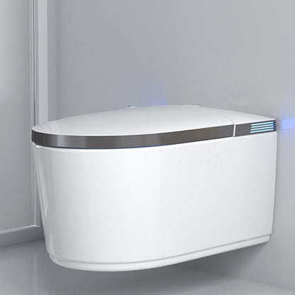 14.96" W Elongated Antimicrobial Wall Mounted Bidet with Dryer White Gray Clearhalo 'Bathroom Remodel & Bathroom Fixtures' 'Bidets' 'Home Improvement' 'home_improvement' 'home_improvement_bidets' 'Toilets & Bidets' 7878389