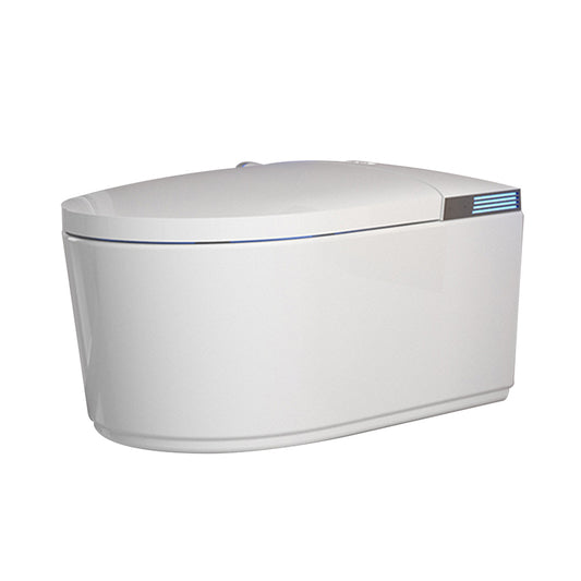 14.96" W Elongated Antimicrobial Wall Mounted Bidet with Dryer Clearhalo 'Bathroom Remodel & Bathroom Fixtures' 'Bidets' 'Home Improvement' 'home_improvement' 'home_improvement_bidets' 'Toilets & Bidets' 7878393