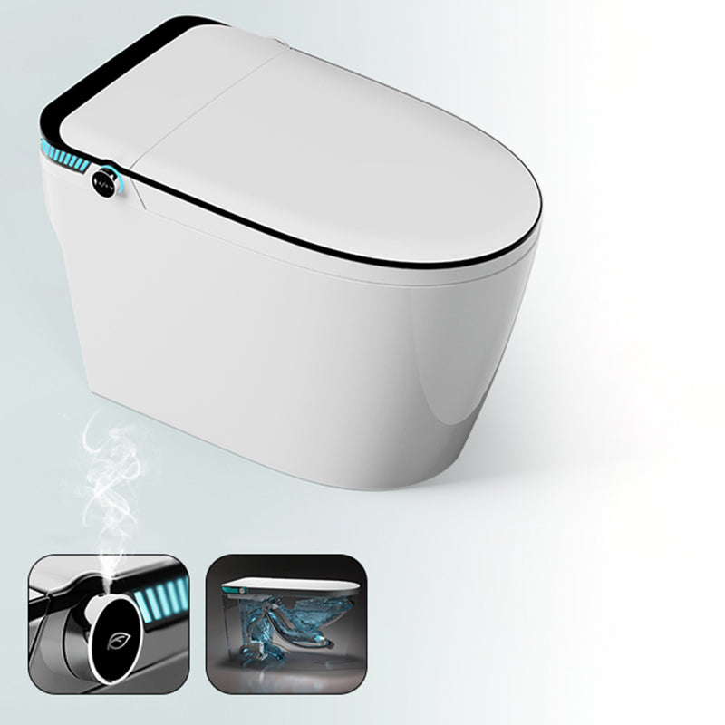 18.9" H Elongated Toilet Seat Bidet of Vitreous China with Heated Seat White Black Clearhalo 'Bathroom Remodel & Bathroom Fixtures' 'Bidets' 'Home Improvement' 'home_improvement' 'home_improvement_bidets' 'Toilets & Bidets' 7878421