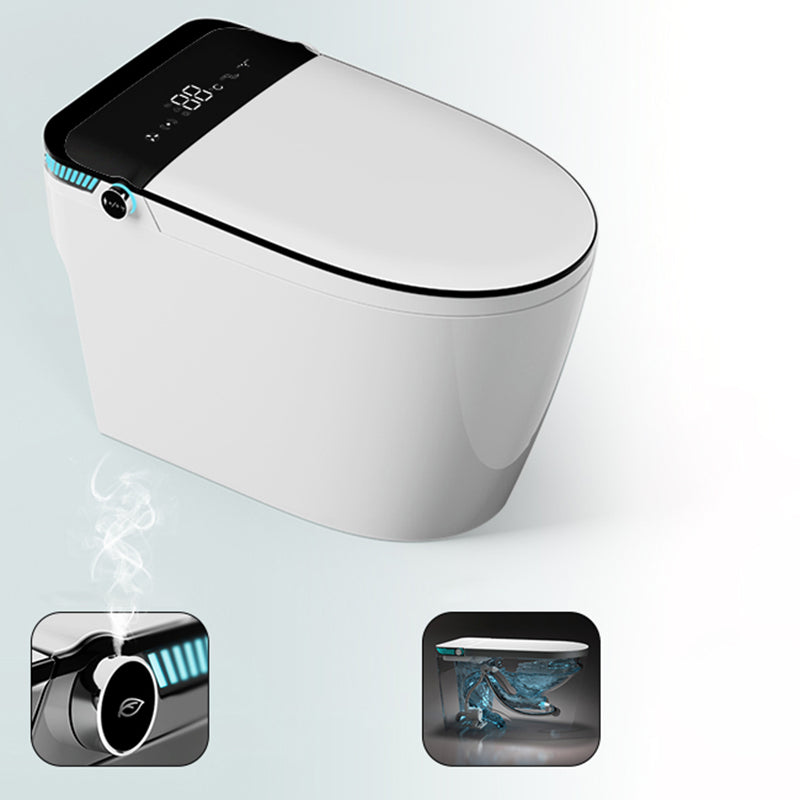 18.9" H Elongated Toilet Seat Bidet of Vitreous China with Heated Seat Black White Manual Lid (Standard) Clearhalo 'Bathroom Remodel & Bathroom Fixtures' 'Bidets' 'Home Improvement' 'home_improvement' 'home_improvement_bidets' 'Toilets & Bidets' 7878424