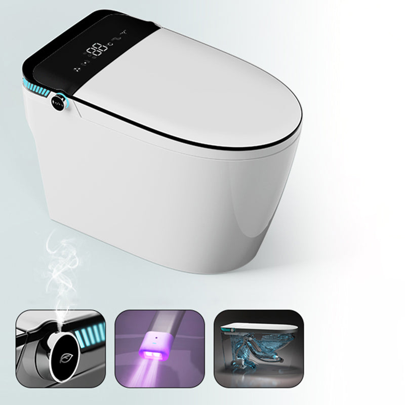 18.9" H Elongated Toilet Seat Bidet of Vitreous China with Heated Seat Black White Automatic Lid( Top Configuration) Clearhalo 'Bathroom Remodel & Bathroom Fixtures' 'Bidets' 'Home Improvement' 'home_improvement' 'home_improvement_bidets' 'Toilets & Bidets' 7878429