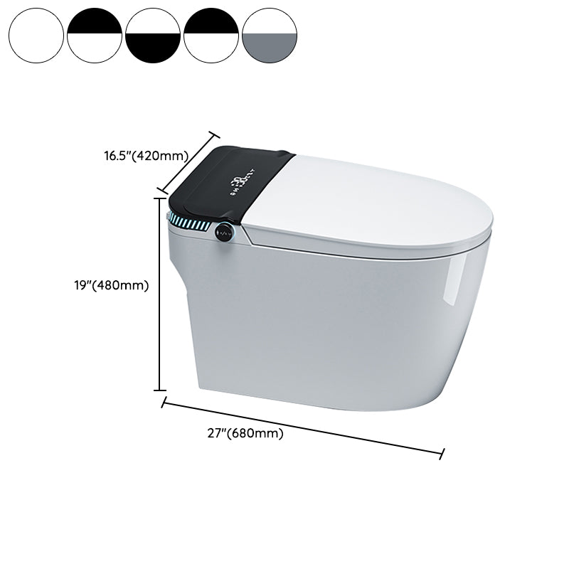 18.9" H Elongated Toilet Seat Bidet of Vitreous China with Heated Seat Clearhalo 'Bathroom Remodel & Bathroom Fixtures' 'Bidets' 'Home Improvement' 'home_improvement' 'home_improvement_bidets' 'Toilets & Bidets' 7878433