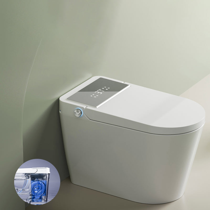 Vitreous China Elongated Toilet Seat Bidet with Temperature Control Gray White Clearhalo 'Bathroom Remodel & Bathroom Fixtures' 'Bidets' 'Home Improvement' 'home_improvement' 'home_improvement_bidets' 'Toilets & Bidets' 7878514