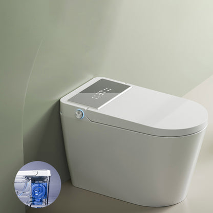 Vitreous China Elongated Toilet Seat Bidet with Temperature Control Gray White Clearhalo 'Bathroom Remodel & Bathroom Fixtures' 'Bidets' 'Home Improvement' 'home_improvement' 'home_improvement_bidets' 'Toilets & Bidets' 7878514