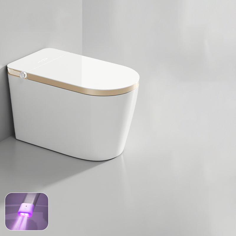 All-In-One Smart Toilet Seat Bidet in Gold and White of 17.7" H No Clearhalo 'Bathroom Remodel & Bathroom Fixtures' 'Bidets' 'Home Improvement' 'home_improvement' 'home_improvement_bidets' 'Toilets & Bidets' 7878557