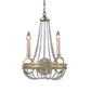 Silver Basket Pendant Chandelier Rustic Crystal Strand 2 Bulbs Living Room Ceiling Hang Fixture with Candle Design Clearhalo 'Ceiling Lights' 'Chandeliers' Lighting' options 787883