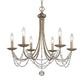 3/6 Heads Metal Hanging Chandelier Traditional Silver Candelabra Pendant Lamp with Crystal Strand Deco Clearhalo 'Ceiling Lights' 'Chandeliers' Lighting' options 787916