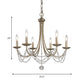 3/6 Heads Metal Hanging Chandelier Traditional Silver Candelabra Pendant Lamp with Crystal Strand Deco Clearhalo 'Ceiling Lights' 'Chandeliers' Lighting' options 787917
