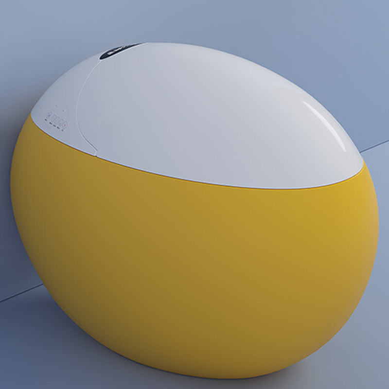 Round Ceramic Deodorizing Floor Standing Bidet with Heated Seat Automatic Lid( Top Configuration) 12" Clearhalo 'Bathroom Remodel & Bathroom Fixtures' 'Bidets' 'Home Improvement' 'home_improvement' 'home_improvement_bidets' 'Toilets & Bidets' 7890161