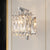 Faceted Crystal Rectangle Wall Lighting Fixture Modernism 1/2-Light Bedroom Sconce Light in Gold/Chrome 1.0 Chrome Clearhalo 'Cast Iron' 'Glass' 'Industrial' 'Modern wall lights' 'Modern' 'Tiffany' 'Traditional wall lights' 'Wall Lamps & Sconces' 'Wall Lights' Lighting' 790534