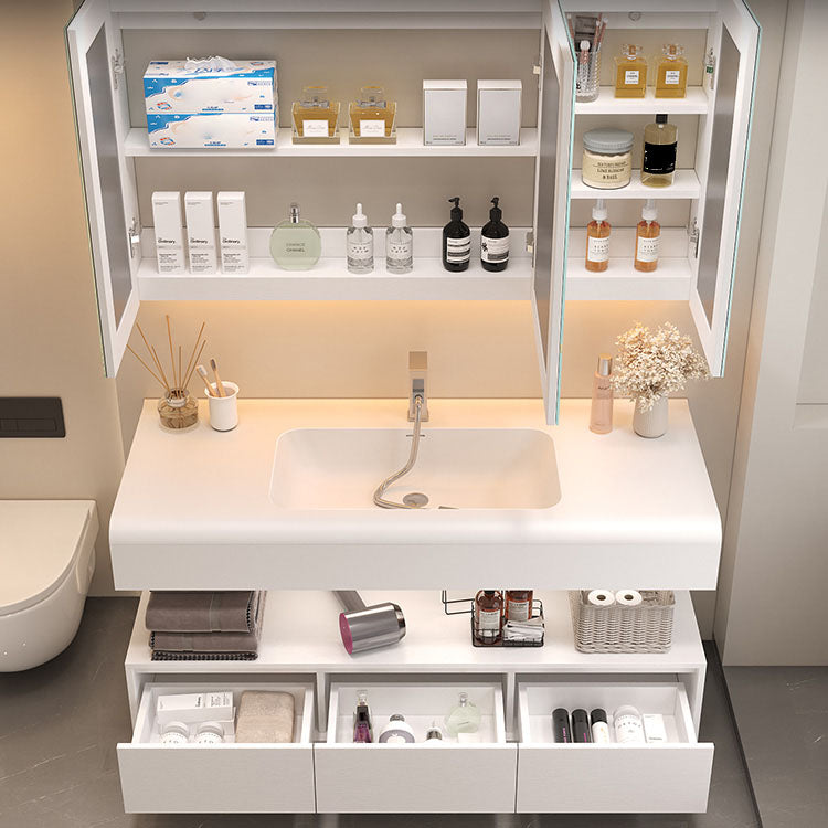 Mirror Included Wall Mount Sink Vanity with Faucet Sink for Bathroom Vanity & Faucet & Mirror Cabinet https: res.litfad.com site img item 2023 03 06 7905388 1200x1200.jpg Clearhalo 'Bathroom Remodel & Bathroom Fixtures' 'Bathroom Vanities' 'bathroom_vanities' 'Home Improvement' 'home_improvement' 'home_improvement_bathroom_vanities' 7905388