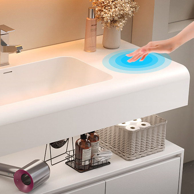 Mirror Included Wall Mount Sink Vanity with Faucet Sink for Bathroom Clearhalo 'Bathroom Remodel & Bathroom Fixtures' 'Bathroom Vanities' 'bathroom_vanities' 'Home Improvement' 'home_improvement' 'home_improvement_bathroom_vanities' 7905395