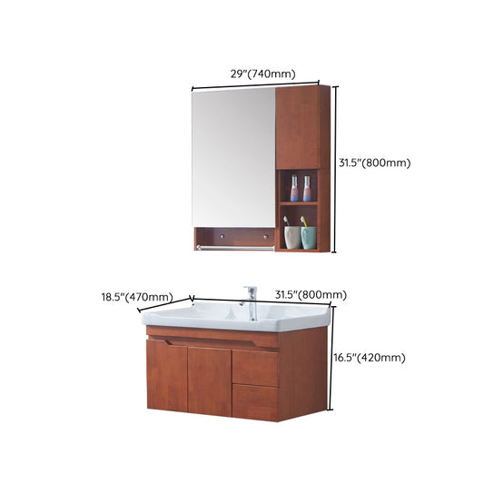 Mirror Included Wall Mount Sink Vanity with Sink for Bathroom Clearhalo 'Bathroom Remodel & Bathroom Fixtures' 'Bathroom Vanities' 'bathroom_vanities' 'Home Improvement' 'home_improvement' 'home_improvement_bathroom_vanities' 7905443