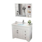 Freestanding Wood Mirror Included Sink Vanity with Sink for Bathroom Vanity & Faucet & Mirror Cabinet 40"L x 19"W x 18"H Clearhalo 'Bathroom Remodel & Bathroom Fixtures' 'Bathroom Vanities' 'bathroom_vanities' 'Home Improvement' 'home_improvement' 'home_improvement_bathroom_vanities' 7905510