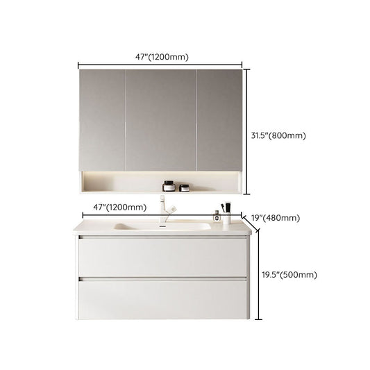 Sink Included Wall Mount Sink Vanity with Faucet Mirror for Bathroom Clearhalo 'Bathroom Remodel & Bathroom Fixtures' 'Bathroom Vanities' 'bathroom_vanities' 'Home Improvement' 'home_improvement' 'home_improvement_bathroom_vanities' 7905551