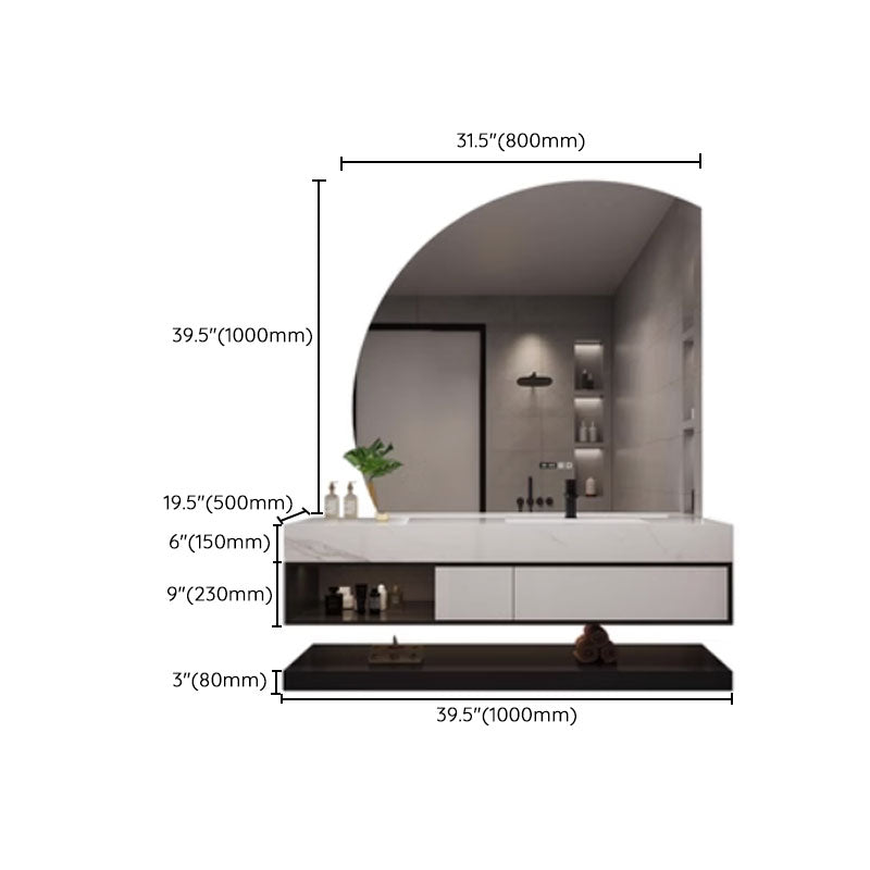 Wall Mount Sink Included Bath Vanity with Mirror Faucet for Bathroom Clearhalo 'Bathroom Remodel & Bathroom Fixtures' 'Bathroom Vanities' 'bathroom_vanities' 'Home Improvement' 'home_improvement' 'home_improvement_bathroom_vanities' 7905634