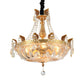Vintage Basket Chandelier 5 Lights Transparent Glass Suspended Lighting Fixture in Brass Clearhalo 'Ceiling Lights' 'Chandeliers' 'Modern Chandeliers' 'Modern' Lighting' 790684