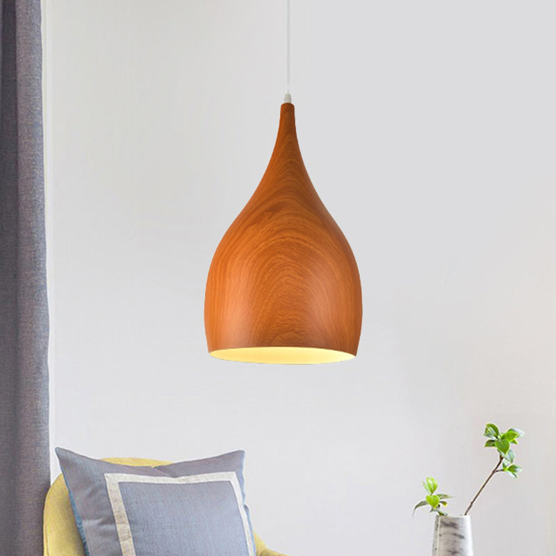 Industrial Teardrop Pendant Light Kit 1 Head Aluminum Ceiling Lamp in Red Brown/Coffee for Living Room Red Brown Clearhalo 'Art Deco Pendants' 'Cast Iron' 'Ceiling Lights' 'Ceramic' 'Crystal' 'Industrial Pendants' 'Industrial' 'Metal' 'Middle Century Pendants' 'Pendant Lights' 'Pendants' 'Tiffany' Lighting' 790808