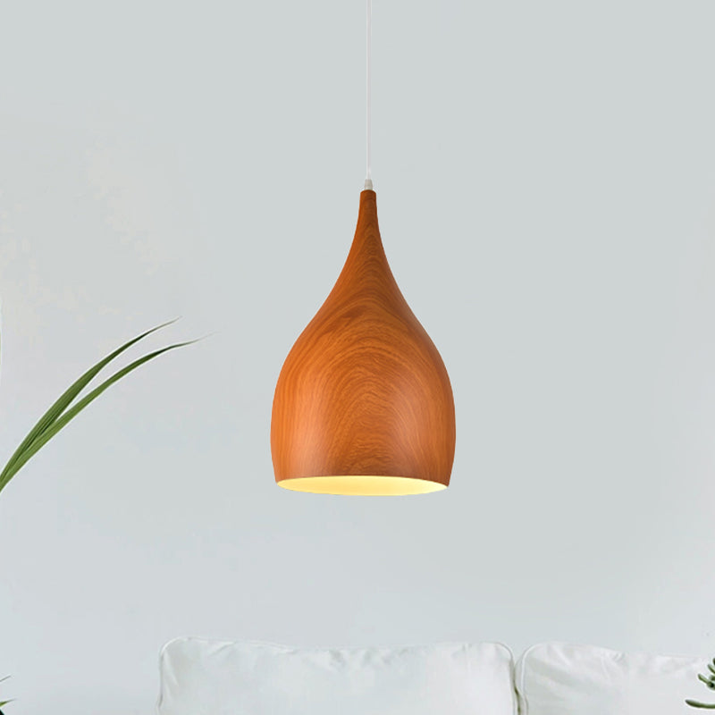 Industrial Teardrop Pendant Light Kit 1 Head Aluminum Ceiling Lamp in Red Brown/Coffee for Living Room Clearhalo 'Art Deco Pendants' 'Cast Iron' 'Ceiling Lights' 'Ceramic' 'Crystal' 'Industrial Pendants' 'Industrial' 'Metal' 'Middle Century Pendants' 'Pendant Lights' 'Pendants' 'Tiffany' Lighting' 790809