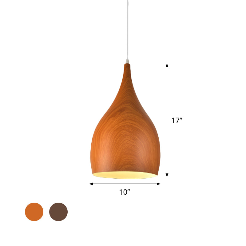 Industrial Teardrop Pendant Light Kit 1 Head Aluminum Ceiling Lamp in Red Brown/Coffee for Living Room Clearhalo 'Art Deco Pendants' 'Cast Iron' 'Ceiling Lights' 'Ceramic' 'Crystal' 'Industrial Pendants' 'Industrial' 'Metal' 'Middle Century Pendants' 'Pendant Lights' 'Pendants' 'Tiffany' Lighting' 790811