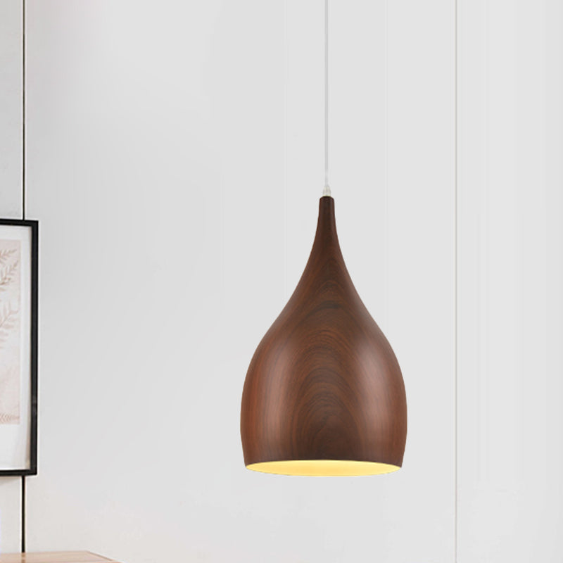 Industrial Teardrop Pendant Light Kit 1 Head Aluminum Ceiling Lamp in Red Brown/Coffee for Living Room Clearhalo 'Art Deco Pendants' 'Cast Iron' 'Ceiling Lights' 'Ceramic' 'Crystal' 'Industrial Pendants' 'Industrial' 'Metal' 'Middle Century Pendants' 'Pendant Lights' 'Pendants' 'Tiffany' Lighting' 790813