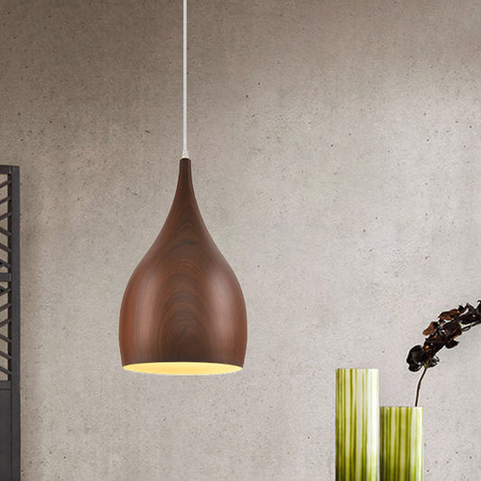 Industrial Teardrop Pendant Light Kit 1 Head Aluminum Ceiling Lamp in Red Brown/Coffee for Living Room Clearhalo 'Art Deco Pendants' 'Cast Iron' 'Ceiling Lights' 'Ceramic' 'Crystal' 'Industrial Pendants' 'Industrial' 'Metal' 'Middle Century Pendants' 'Pendant Lights' 'Pendants' 'Tiffany' Lighting' 790814
