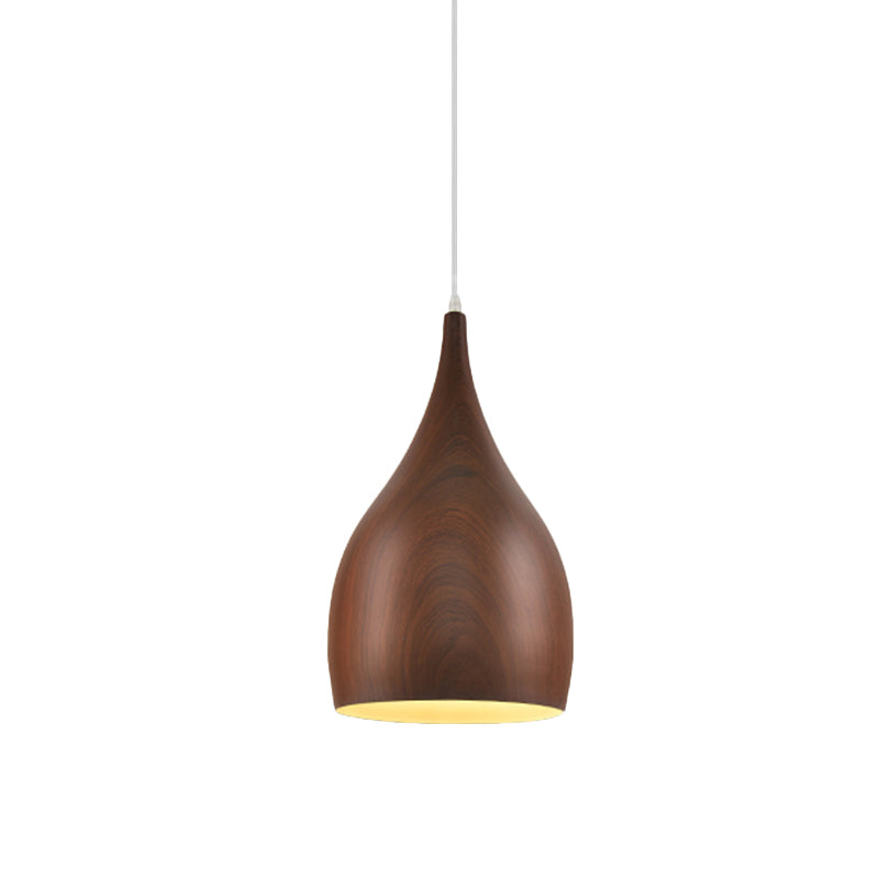 Industrial Teardrop Pendant Light Kit 1 Head Aluminum Ceiling Lamp in Red Brown/Coffee for Living Room Clearhalo 'Art Deco Pendants' 'Cast Iron' 'Ceiling Lights' 'Ceramic' 'Crystal' 'Industrial Pendants' 'Industrial' 'Metal' 'Middle Century Pendants' 'Pendant Lights' 'Pendants' 'Tiffany' Lighting' 790815
