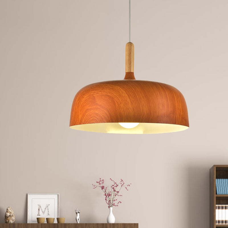 Bowl Aluminum Suspension Lamp Farmhouse 1 Head Bedroom Hanging Ceiling Light in White/Green/Red Brown Clearhalo 'Art Deco Pendants' 'Cast Iron' 'Ceiling Lights' 'Ceramic' 'Crystal' 'Industrial Pendants' 'Industrial' 'Metal' 'Middle Century Pendants' 'Pendant Lights' 'Pendants' 'Tiffany' Lighting' 790841