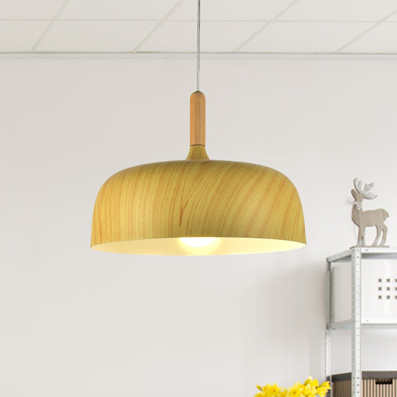 Bowl Aluminum Suspension Lamp Farmhouse 1 Head Bedroom Hanging Ceiling Light in White/Green/Red Brown Clearhalo 'Art Deco Pendants' 'Cast Iron' 'Ceiling Lights' 'Ceramic' 'Crystal' 'Industrial Pendants' 'Industrial' 'Metal' 'Middle Century Pendants' 'Pendant Lights' 'Pendants' 'Tiffany' Lighting' 790845