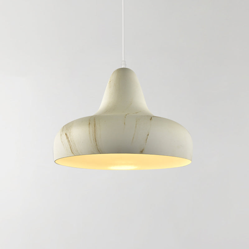 1-Light Hanging Light Fixture Warehouse Onion Aluminum Drop Pendant in White/Coffee/Wood for Dining Room Clearhalo 'Art Deco Pendants' 'Cast Iron' 'Ceiling Lights' 'Ceramic' 'Crystal' 'Industrial Pendants' 'Industrial' 'Metal' 'Middle Century Pendants' 'Pendant Lights' 'Pendants' 'Tiffany' Lighting' 790854