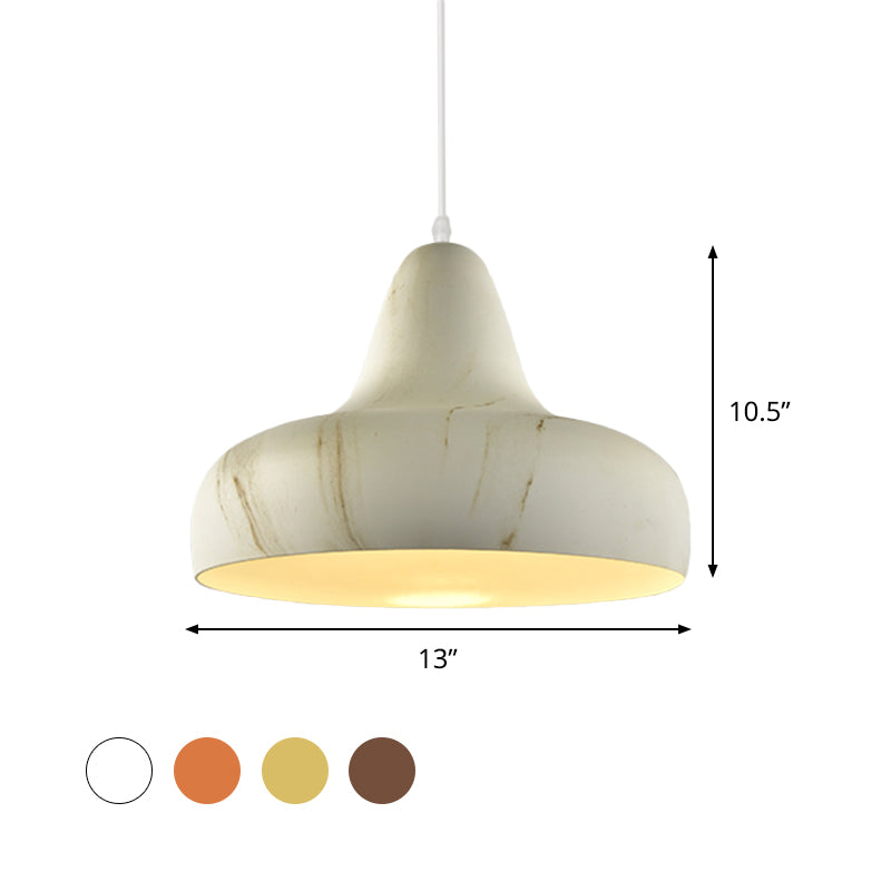 1-Light Hanging Light Fixture Warehouse Onion Aluminum Drop Pendant in White/Coffee/Wood for Dining Room Clearhalo 'Art Deco Pendants' 'Cast Iron' 'Ceiling Lights' 'Ceramic' 'Crystal' 'Industrial Pendants' 'Industrial' 'Metal' 'Middle Century Pendants' 'Pendant Lights' 'Pendants' 'Tiffany' Lighting' 790855