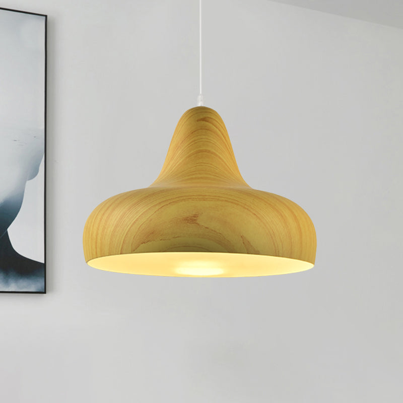 1-Light Hanging Light Fixture Warehouse Onion Aluminum Drop Pendant in White/Coffee/Wood for Dining Room Clearhalo 'Art Deco Pendants' 'Cast Iron' 'Ceiling Lights' 'Ceramic' 'Crystal' 'Industrial Pendants' 'Industrial' 'Metal' 'Middle Century Pendants' 'Pendant Lights' 'Pendants' 'Tiffany' Lighting' 790861